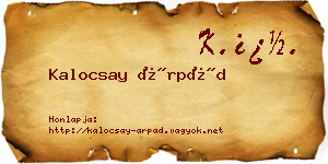Kalocsay Árpád névjegykártya