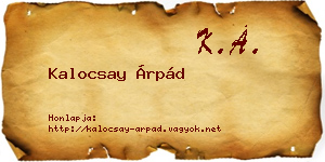 Kalocsay Árpád névjegykártya